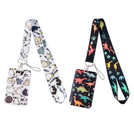 2 Pieces of Cartoon Card Holders, Cute Animal Card Holders, Portable Card Holders, Creative Card Holders, Suitable for Work Badges, Documents, and Bus Passes