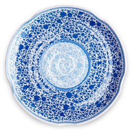 Q Squared Heritage BPA-Free Melamine Large Serving Platter, 16-Inches, Blue and White
