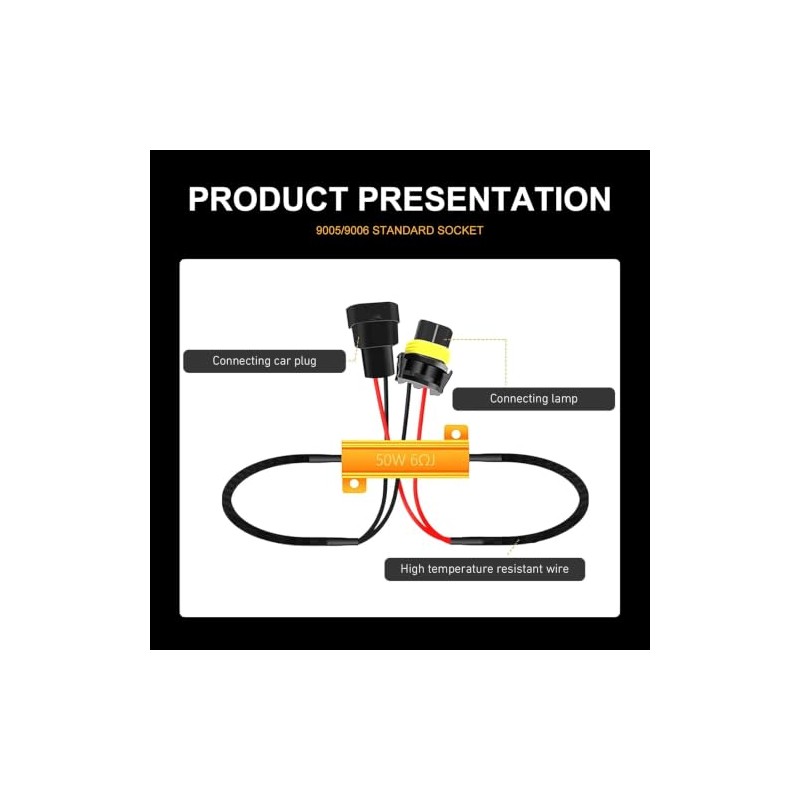 Kit de 2 resistencias de carga LED 9005 9006, cancelación