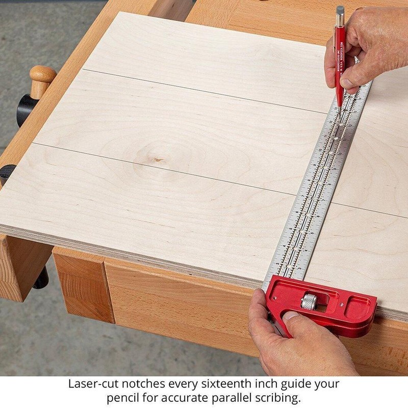 Combination and Double Woodworking Tools Adjustable Woodworkers Edge Rule for