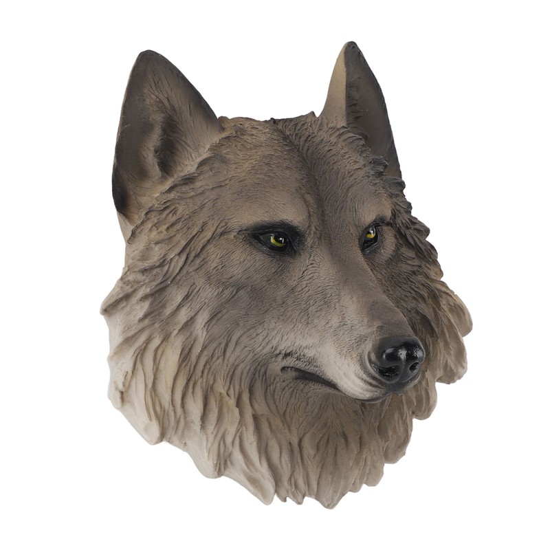 3D Animal Head Statue Resin Wall Decor Realistic Wildlife Sculpture