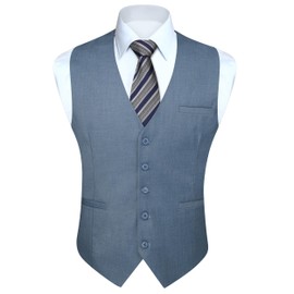 Enlision Men's Suit Vest Business Formal Dress Waistcoat Solid Color Vest for Suit or Tuxedo