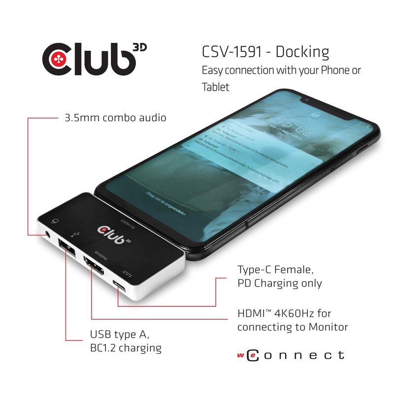 USB Type C 4-in-1 Hub to HDMI 4K60Hz USB Type