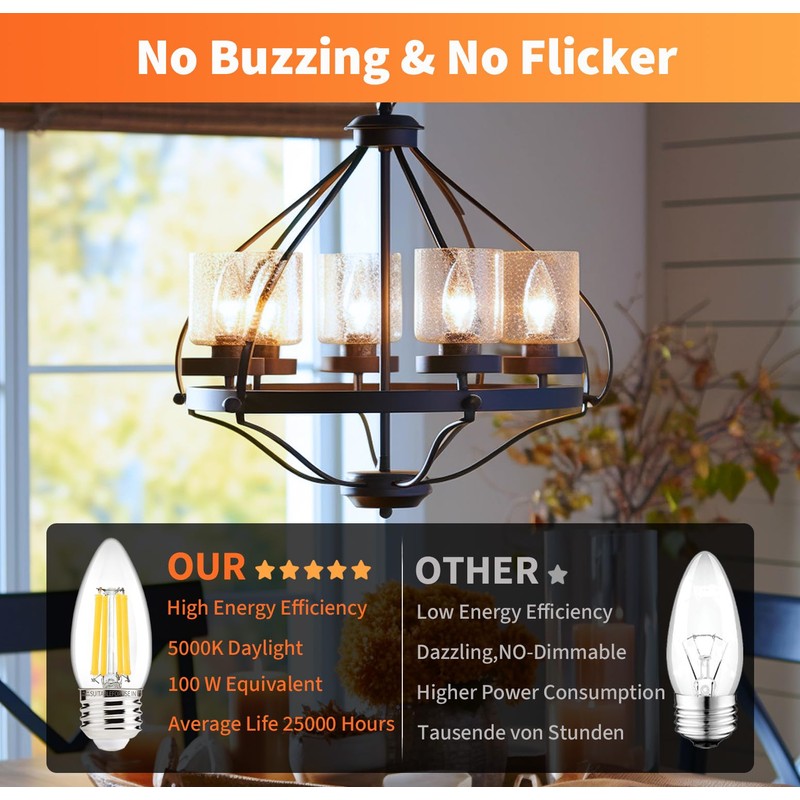 ALAMPEVER 800LM Super Bright Dimmable LED Light Bulb, E26 LED