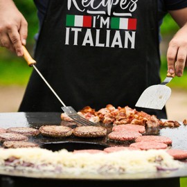 Funny Aprons for Men Women, Italian Apron for Cooking BQQ Grilling, Italy Gifts for Italian Chef Husband Grandpa, Birthday Gifts from Daughter Son for Dad