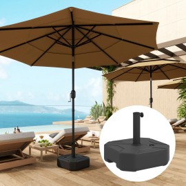 Heavy Duty Square Patio Umbrella Base Holder 9ft/10ft Outdoor Stand Filled to 55lbs/44lbs Waterfoam Filled for Gym Applicationcolor: Black Color