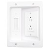 HXH In-Wall Cable Concealer Kit with Recessed Outlet Box, White