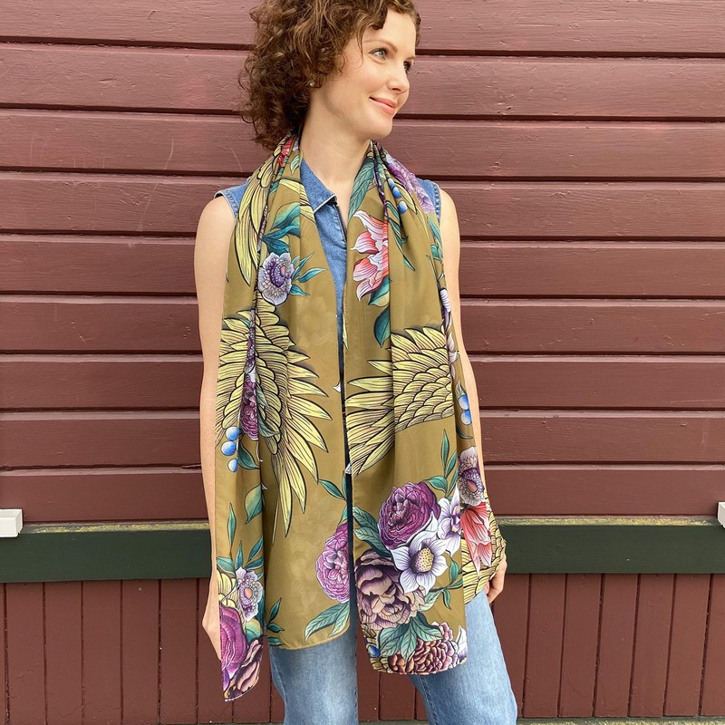 Anuschka Chiffon Scarf - 60 x 182 cm - Printed