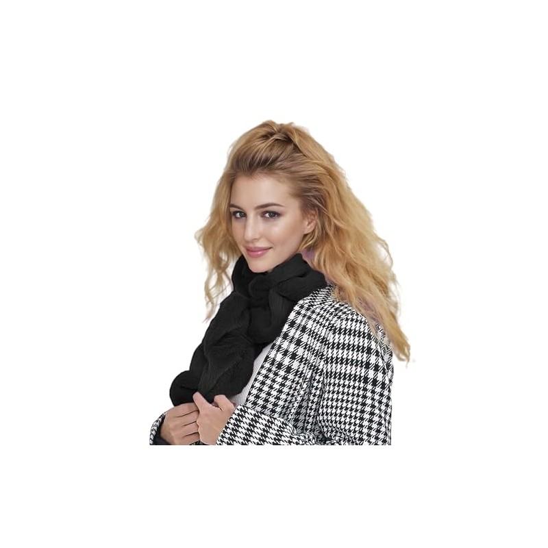 Lina & Lily Elastic Ruffle Faux Fur Women's Winter Pull-through