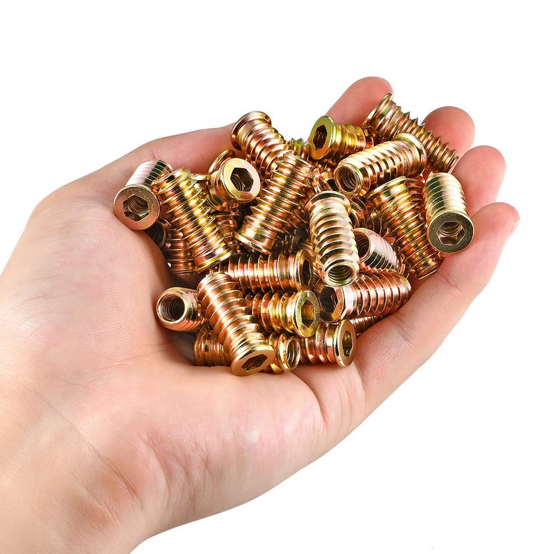 200 Pcs 1/4 "- 20 Threaded Insert, Hex Socket Drive