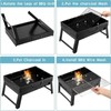 Portable Folding Charcoal BBQ Grill Smoker, Small Tabletop Outdoor Grill