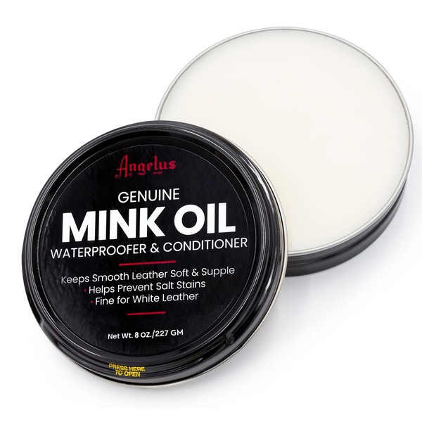 Angelus Mink Oil - 8oz Leather Conditioner and Cleaner | Waterproof, Soften, and Restore Leather Boots, Shoes, Gloves, Saddle, Tack - Made in USA