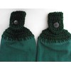 HUNTER GREEN - HANDMADE CROCHET TOP KITCHEN TOWELS - SET