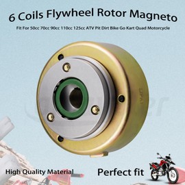 Amavoler 6 Coils Magneto Flywheel Roller Fit For 50cc 70cc 90cc 110cc 125cc ATV Pit Dirt Bike Go Kart Quad Motorcycle.