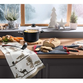 Erwin Müller Tea Towel Pack of Woodland Design Cotton, 50x70 cm