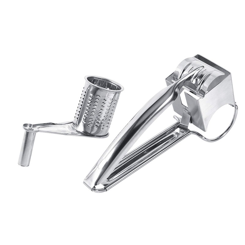Nikou Rotary Cheese Grater, Stainless Steel Hand Crank Cheese Grater