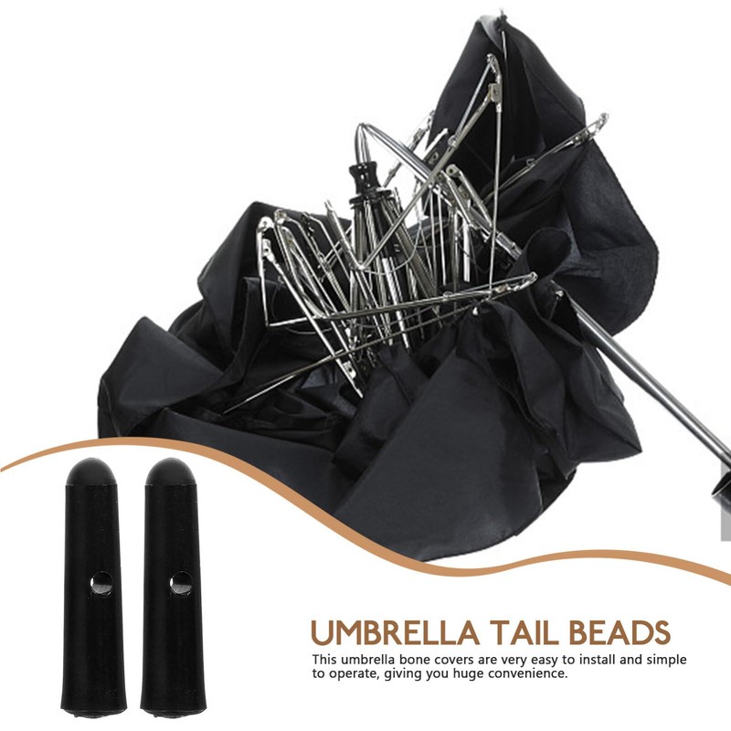 OSALADI 10pcs Foldable Umbrella Tail Bead Metal Umbrella Bone Covers