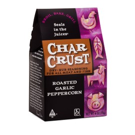 Char Crust Dry-Rub Seasoning, Roasted Garlic Peppercorn, 4-Ounce Boxes (Pack of 6)