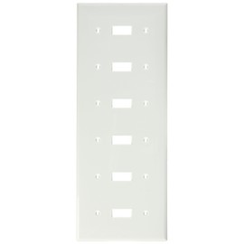 Leviton 80736-W 6-Gang Toggle Device Switch Wallplate, Thermoplastic Nylon, Device Mount, White