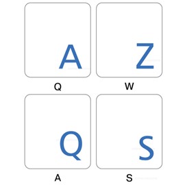 Online-Welcome French Azerty blue transparent letters