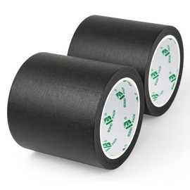 BOMEI PACK Masking Tape, 2 Rolls, 3.9 inches (100 mm) x 82.2 ft (25 m), Painting, DIY, Curing (Black)