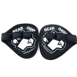 BEAR GRIP® (Neoprene - Hygienic alternative to weight lifting gym gloves, Gym Grip pads (Black-Rubber)