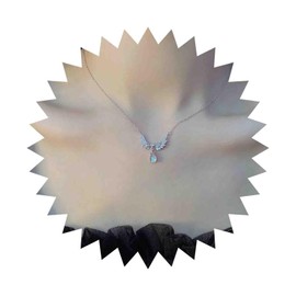 Aneneiceera Boho CZ Angel Wings Pendant Necklace Drop Moonstone Necklace Silver CZ Wings Choker Necklace Small Oval Opal Moonstone Necklace Jewellery for Women and Girls, Zinc, No Gemstone