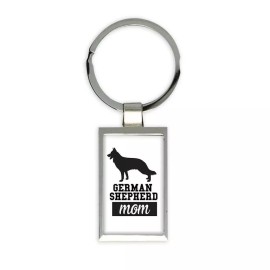 Gift Keychain : German Shepherd MOM Dog Silhouette Cup Funny Pet Animal