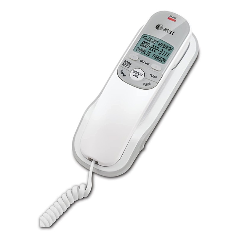AT&T TR1909W Corded Trimline Phone with Caller Id (White)