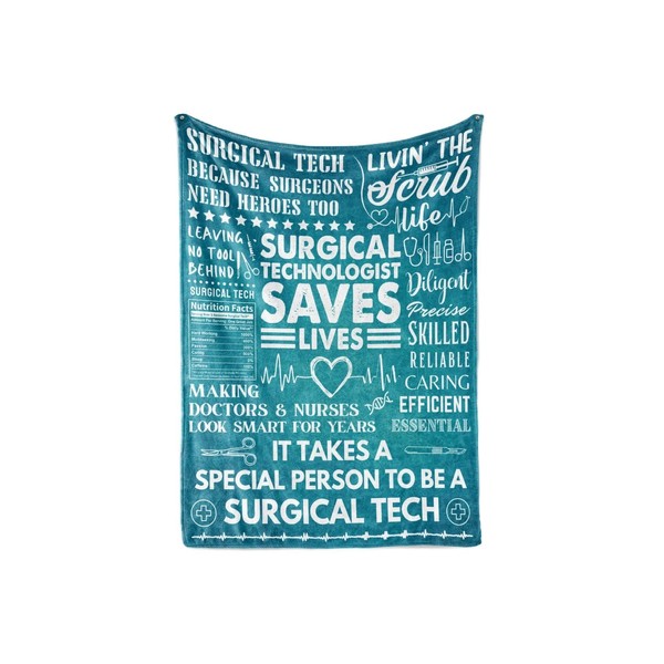 Surgical Tech Gifts Blanket, Bed Flannel Plush Throw, for Surgical