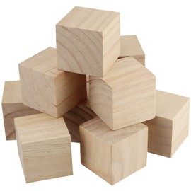MANCHAP 45 Pack 2 Inch Square Wood Carving block, 5cm Carved Wood Cube, Natural Craft Wooden Unfinished Wood Block for DIY, Crafts, Home Decoration