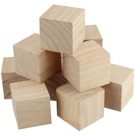 MANCHAP 45 Pack 2 Inch Square Wood Carving block, 5cm Carved Wood Cube, Natural Craft Wooden Unfinished Wood Block for DIY, Crafts, Home Decoration