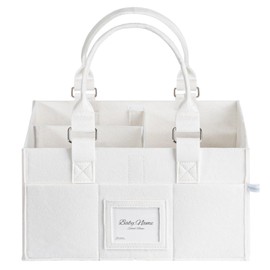 PaoveFor Baby Diaper Caddy Organizer for Neborn Essential Boy or Girl, Nursery Must Haves, White, Large