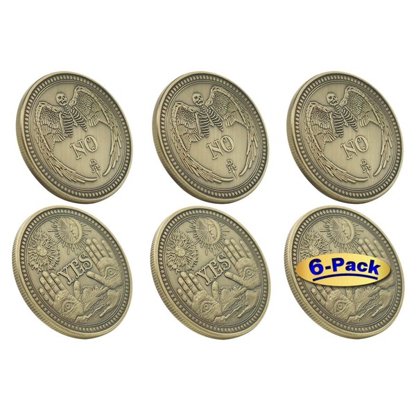 6/Pack Yes No Challenge Coin Bulk Decision Maker Divination Collector's