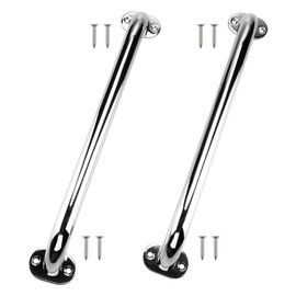 NovelBee 2pcs Boat Grab Handles,Stainless Steel Grab Bar Oval Handrail with Mounting Screws,Heavy Duty Polished Deck Handle,Marine Door Grab Handle Pull for for Boat Yacth RV (Length 13.5")