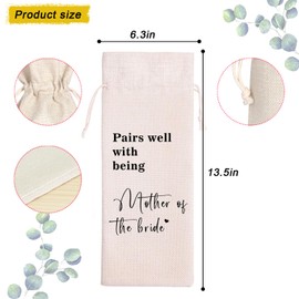 Maydvdv Mother of The Bride Wine Bag | Mother of the Groom Gift | In Law Wedding Gift | Gifts to Parents from Bride and Groom | Wedding Wine Bag 11WB51