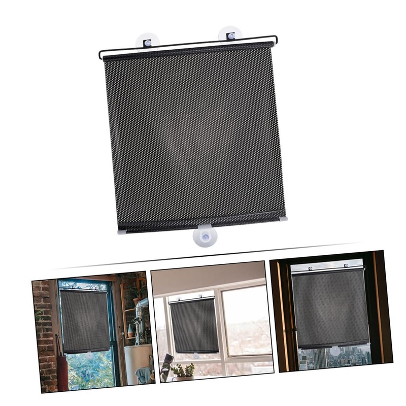 BIUDECO Space-Saving Retractable Window Shades Window Privacy Suction Cup Roller