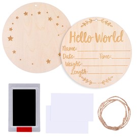 ZEYIYER 1 Set Welcome Baby Sign, 5.9 Inch Hello World Newborn Sign, Baby Name Sign Birth Announcement Sign Newborn Announcement Sign Arrival Sign Announcement Props for Photo Prop