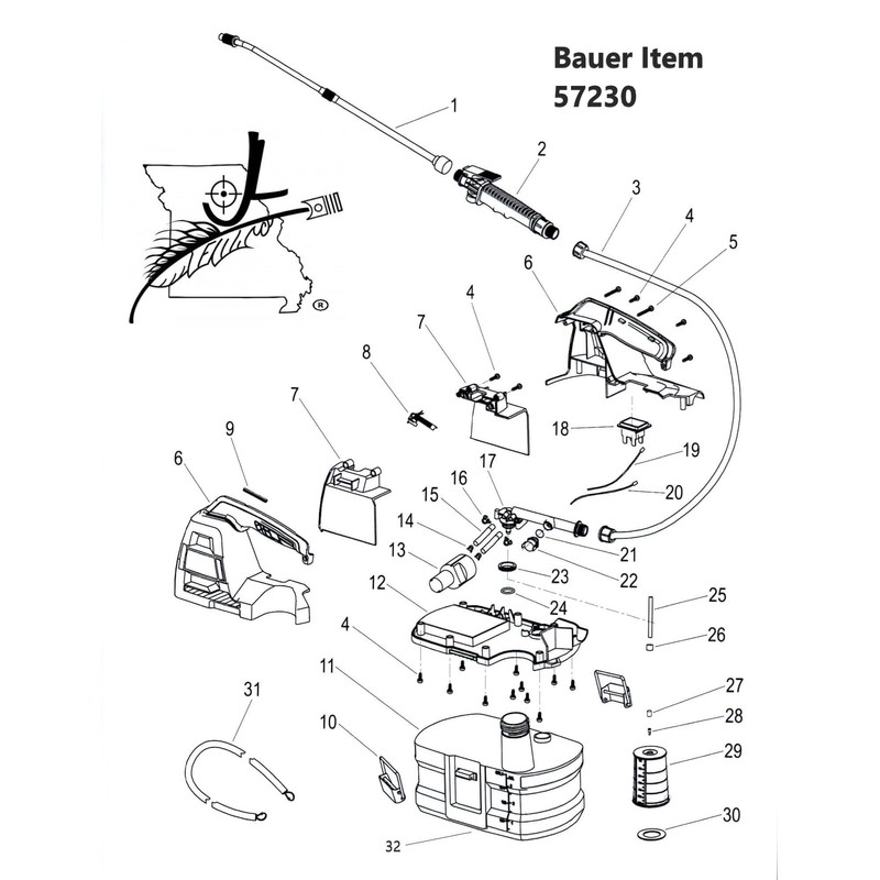 Harbor Freight Bauer Cordless 1 Gallon Chemical Sprayer O-Ring Seal