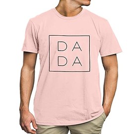 Dad Shirts for Men Funny DADA Letter Print Graphic Tshirts Father Daddy Papa Gifts Tee Tops Pink