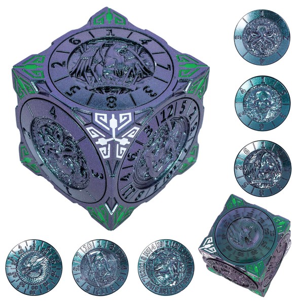 DND Spinner Dice - 7-in-1 Metal Dice Set with 3D