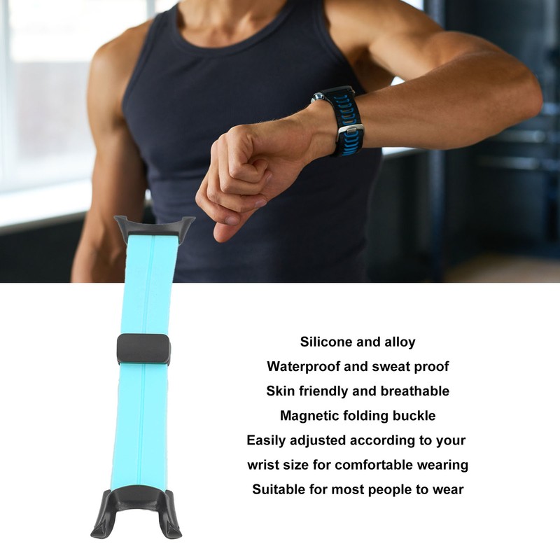Silicone Watch Strap Waterproof Magnetic Folding Buckle Replacement Watchband for