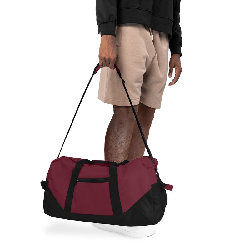 21" Large Duffle Bag with Adjustable Strap (Maroon)