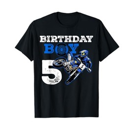 5th Birthday Motocross Mx Dirt Bike 5 Year Old Funny B-Day T-Shirt