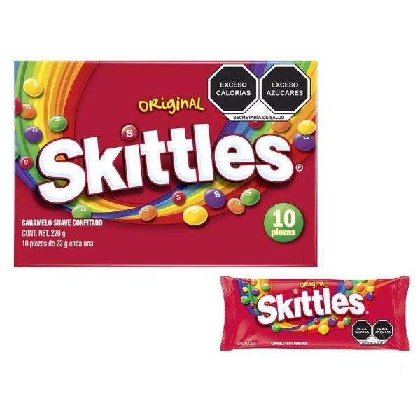 Mars Skittles Dulces Caramelo Suave Original 10pack De 22g - 220g