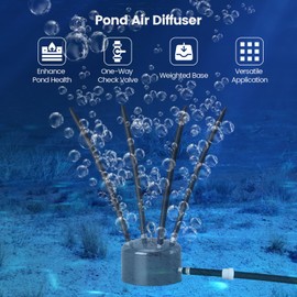 Zuomeng Pond Air Diffuser with Anti-Backflow Onw Way Check Valve, Weighted Base for Pond Aeration, Enhances Water Circulation and Oxygenation – Ideal for Koi Ponds, Garden Ponds, Water Features