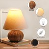 11" Small Wicker Table Lamp, Dimmable Rattan Bamboo Lamp with