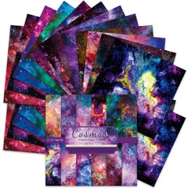 BLEDS Scrapbook Paper, 24 Sheets Craft Scrapbooking Paper Pad 6x6 Sky Single-Side Printing Junk Journal Cardstock Paper Supplies for Card Making Decorative Background Art Album Tags