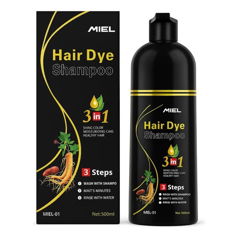 Kit Shampoo Tinte Cubre Canas Y Mascarilla Miel Dark Brown