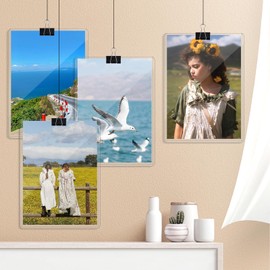 8.1/2" x 11" Rigid Print Protectors, Clear Rigid Print Plastic Paper Page Protectors Clear Sheet Protectors Photo Plastic Sleeves Hard Plastic Document Holder Birth Certificate Protector (12 Pcs)